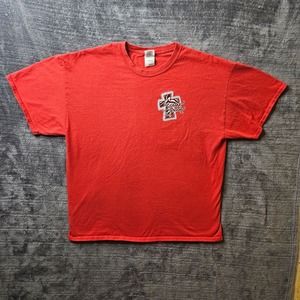 Sassy Grass Shirt Size XL Women's Red Short Sleeve Casual Praise